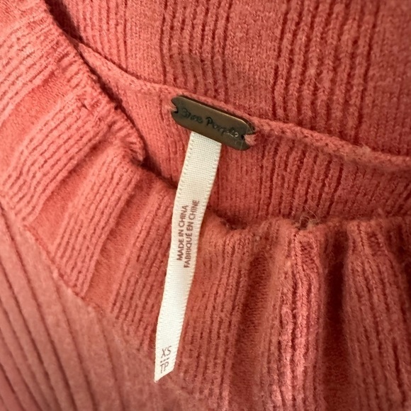 Free People Lorrie Coral Ribbed Sweater Dress - Picture 5 of 7